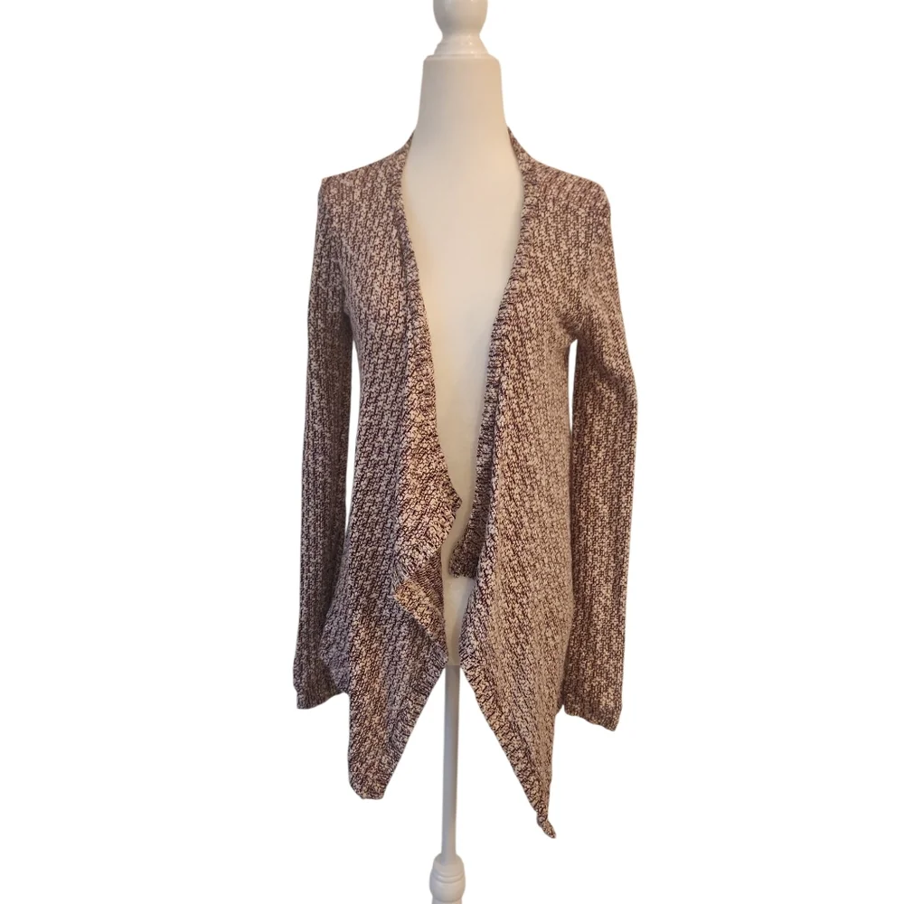 Forever 21 Women's Tan/Brown/Cream Open-Front Textured Cardigan Size S